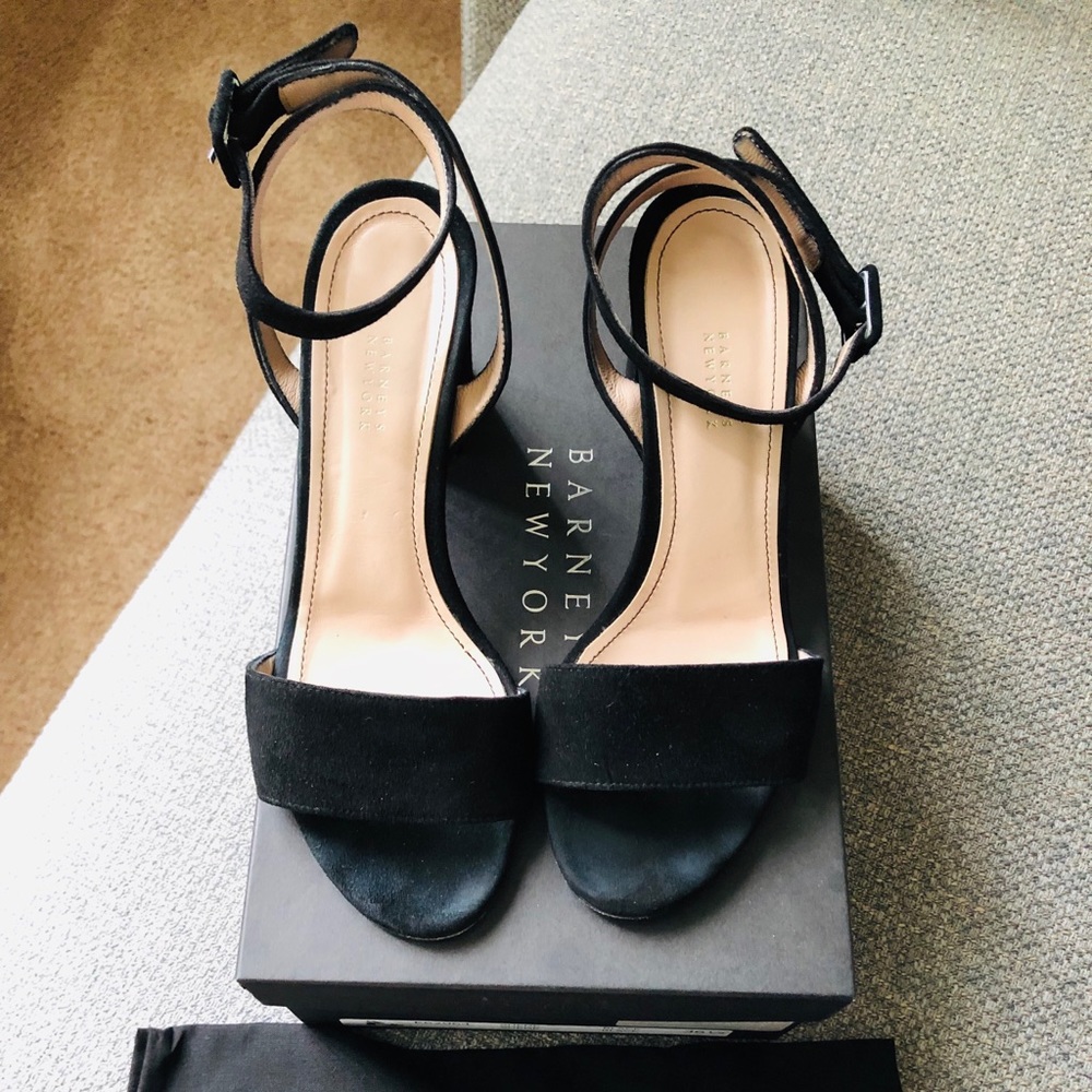 BARNEYS NEW YORK Suede Ankle-Strap Sandals